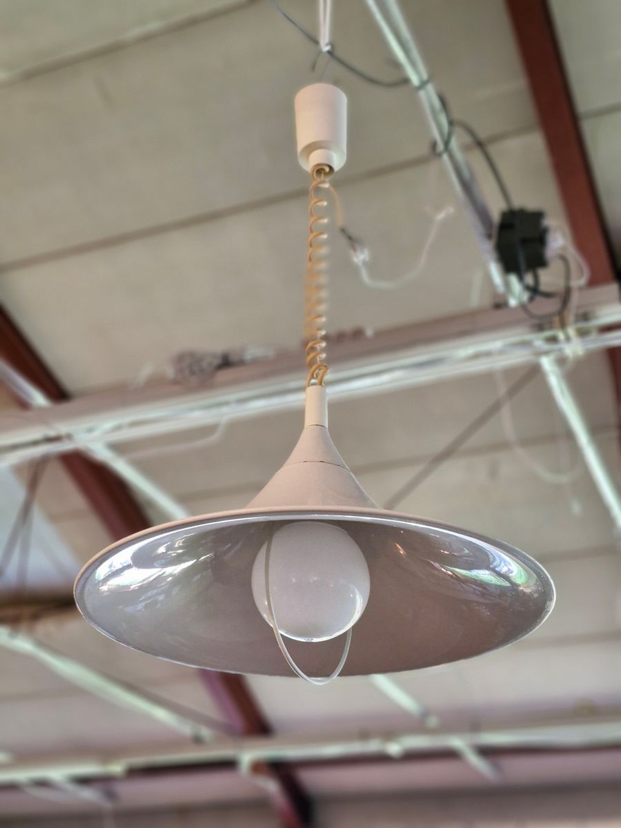 Vintage Heksenhoed Lamp Wit 70s image 6