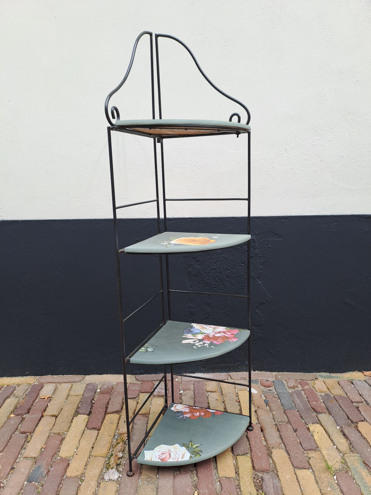 Etagiere - Plantentafel - Hoekkast - Groen-bloemen image 2