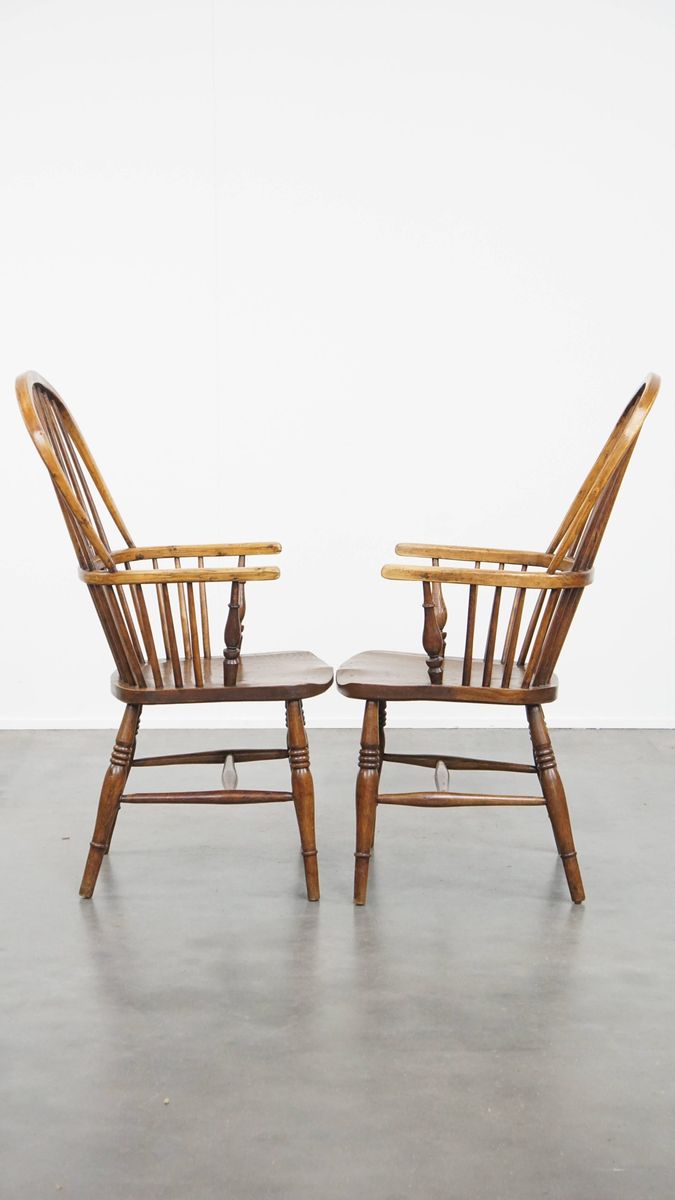 Geweldige Set Van 6 Antieke Engelse Windsor Stickback Chairs Uit De 19e Eeuw image 3