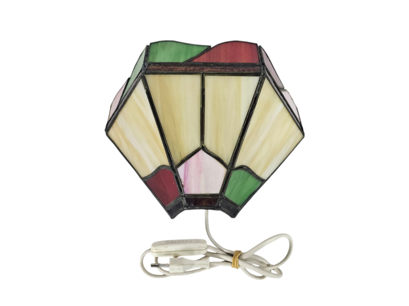Wandlamp - Tiffany Stijl - Glas En Lood - 3e Kwart 20e Eeuw image 6