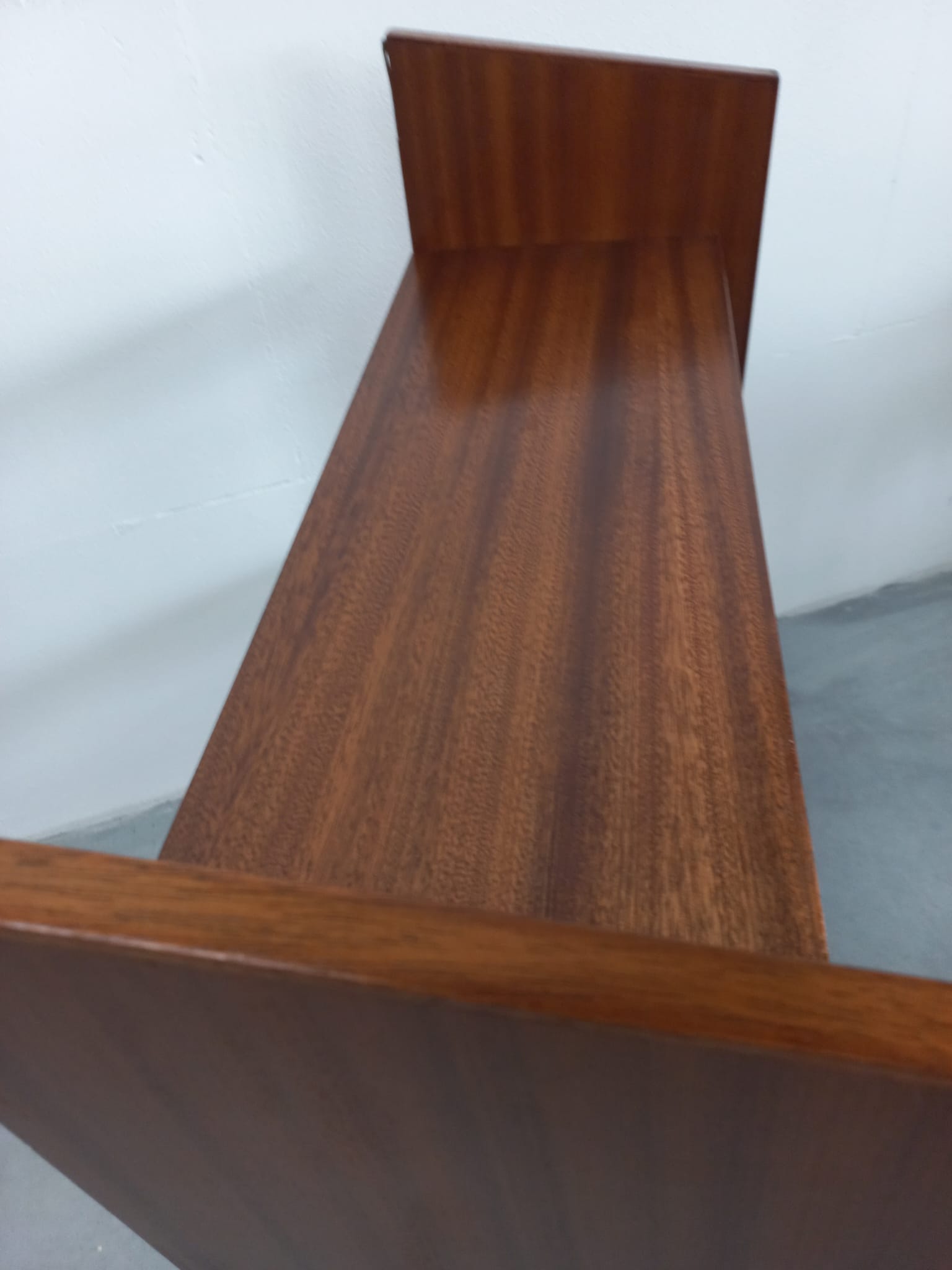 Jaren 50/60 Scandinavisch Wandmeubel Wandrek (teak-grenen-fineer) image 8