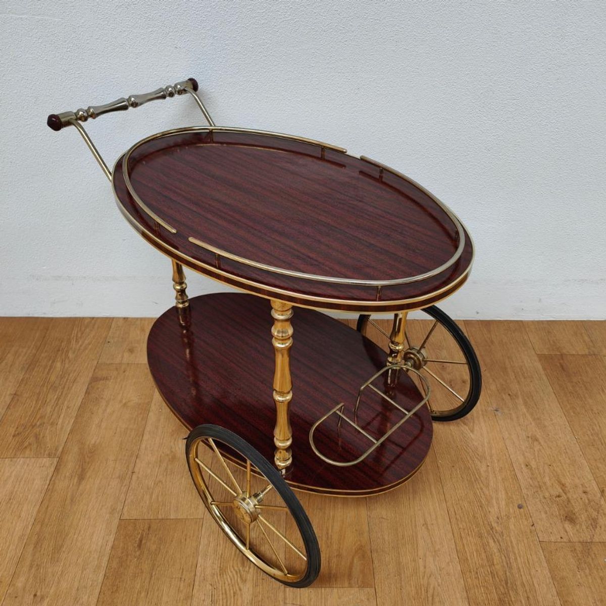 Vintage Barcart Drankenkar Trolley Butlerwagen Bijzettafel 3 image 2