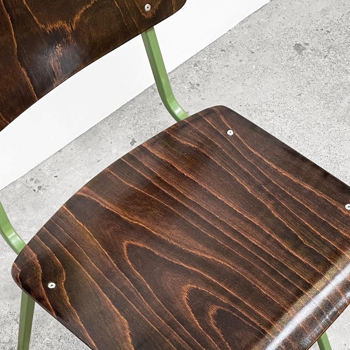 Vintage Marko Stoelen, Groen Opnieuw Gepoedercoat Frame. image 5