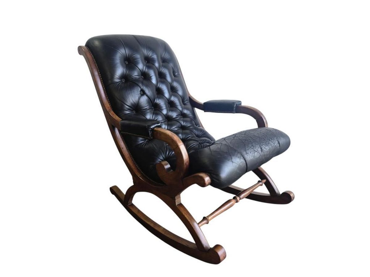 Vintage Chesterfield Fauteuil / Schommelstoel / Loungestoel image 5