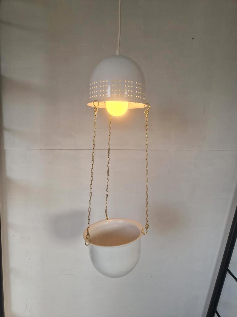 Vintage Woja Design Lamp Met Bloempot. image 2