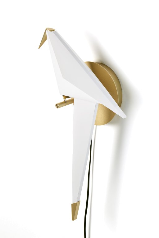 Moooi Perch Light Wandlamp Led Met Stekker Large Messing/wit image 3