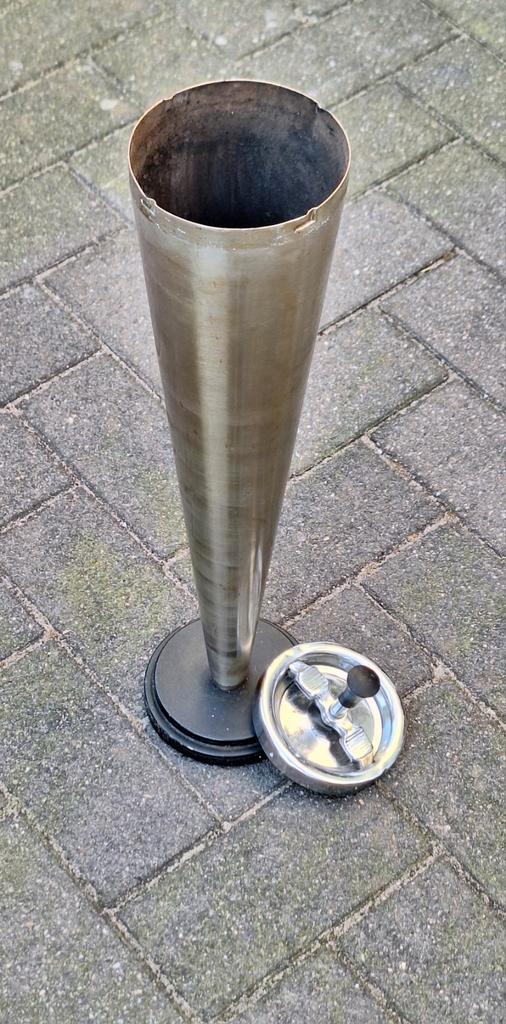 Vintage Chromen Staande Vloerasbak Uit 50'R Jaren. image 5