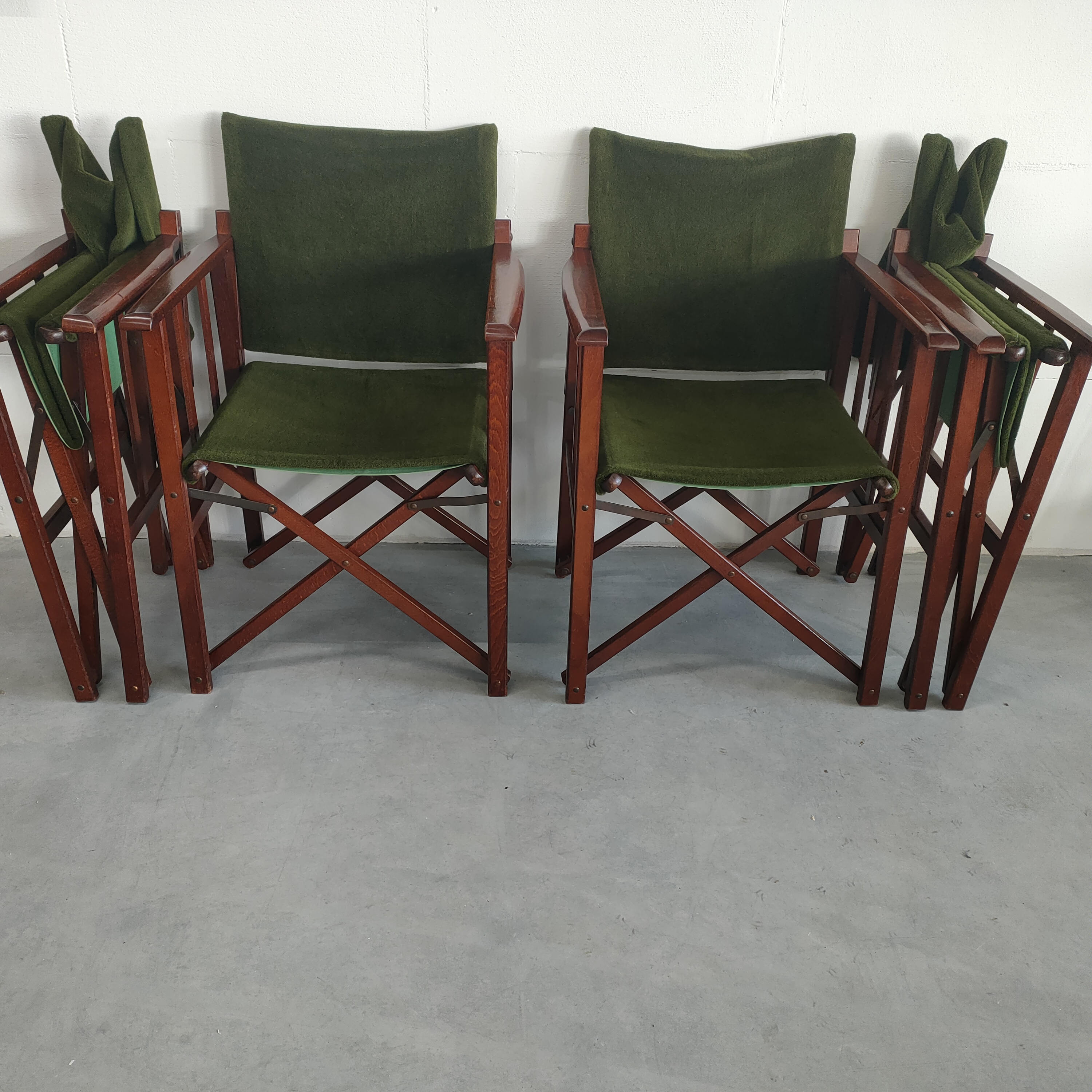 Unieke En Zeldzame Jaren 50 Green Brothers 'foldable' Regisseursstoelen Bridge Tafelset image 16