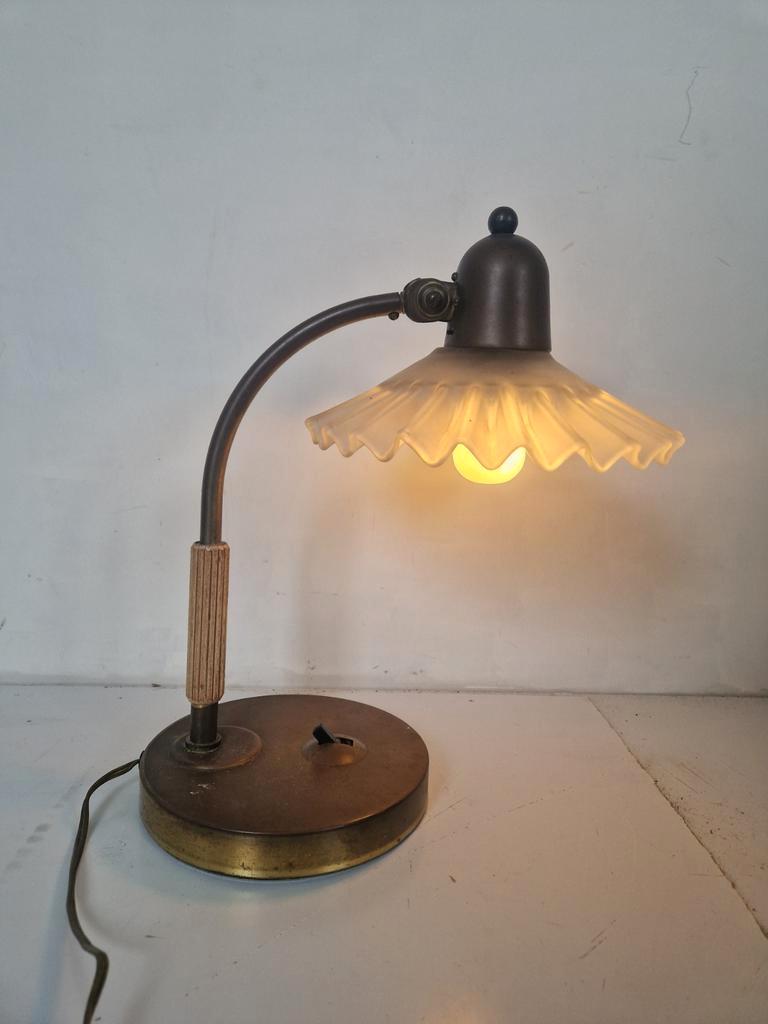 Jaren 30 Art Deco Bureau Lamp Notaris Lamp. image 6