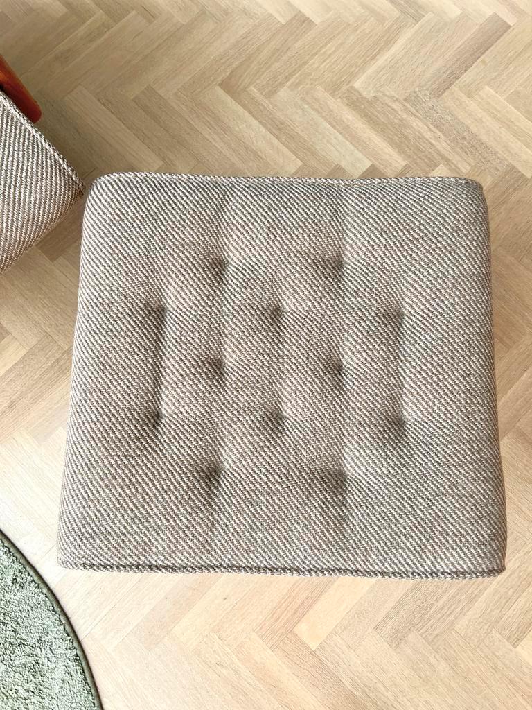 Deens Design Relax Fauteuil Met Voetenbank En Teak Hout image 6
