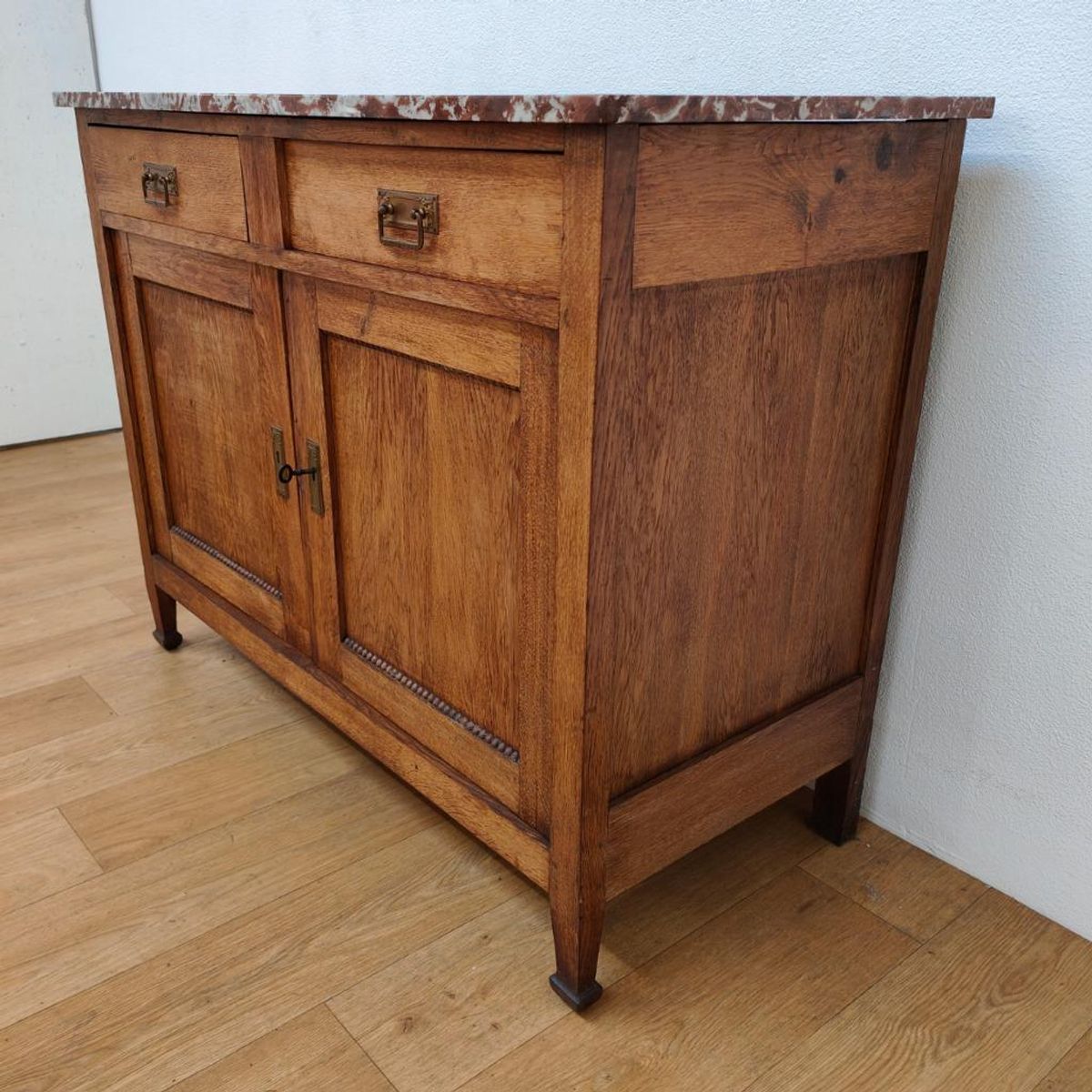 Vintage Frans Dressoir Commode, Ladekast Bakamermeubel Met Marmer Blad image 6