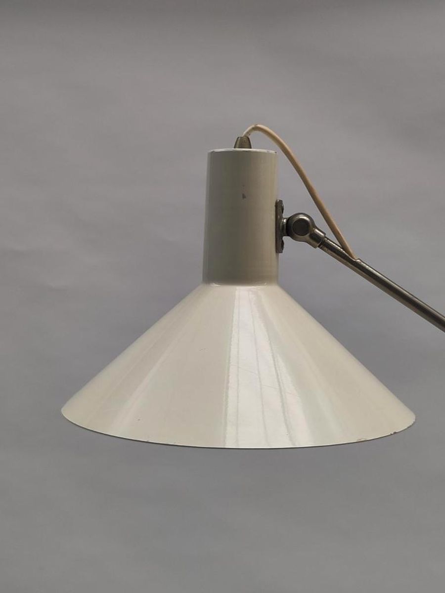 Vintage Staande Hengellamp Gepo Vloerlamp Wit Metaal Anvia image 5
