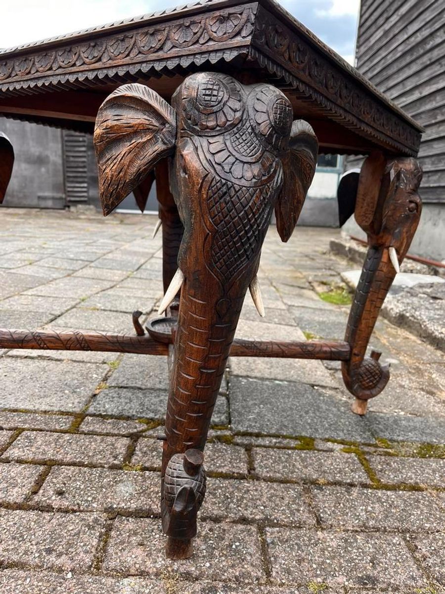 Summer Sale! Antieke Anglo Indian Olifant Tafel Vintage image 8
