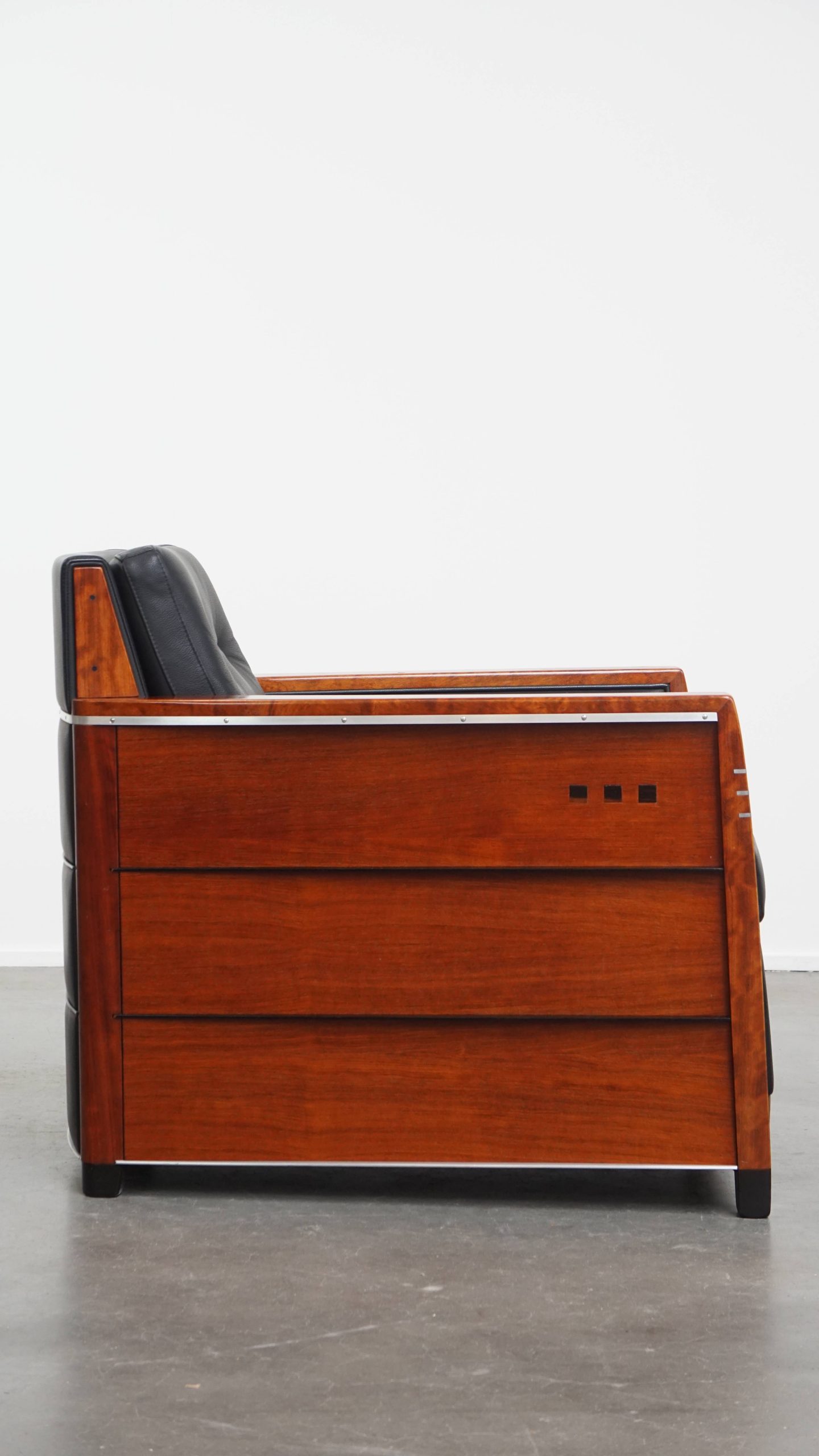 Luxe Art Deco Schuitema Design Fauteuil Model Frank Uit De Decoforma Serie Met Zwart Leer image 4
