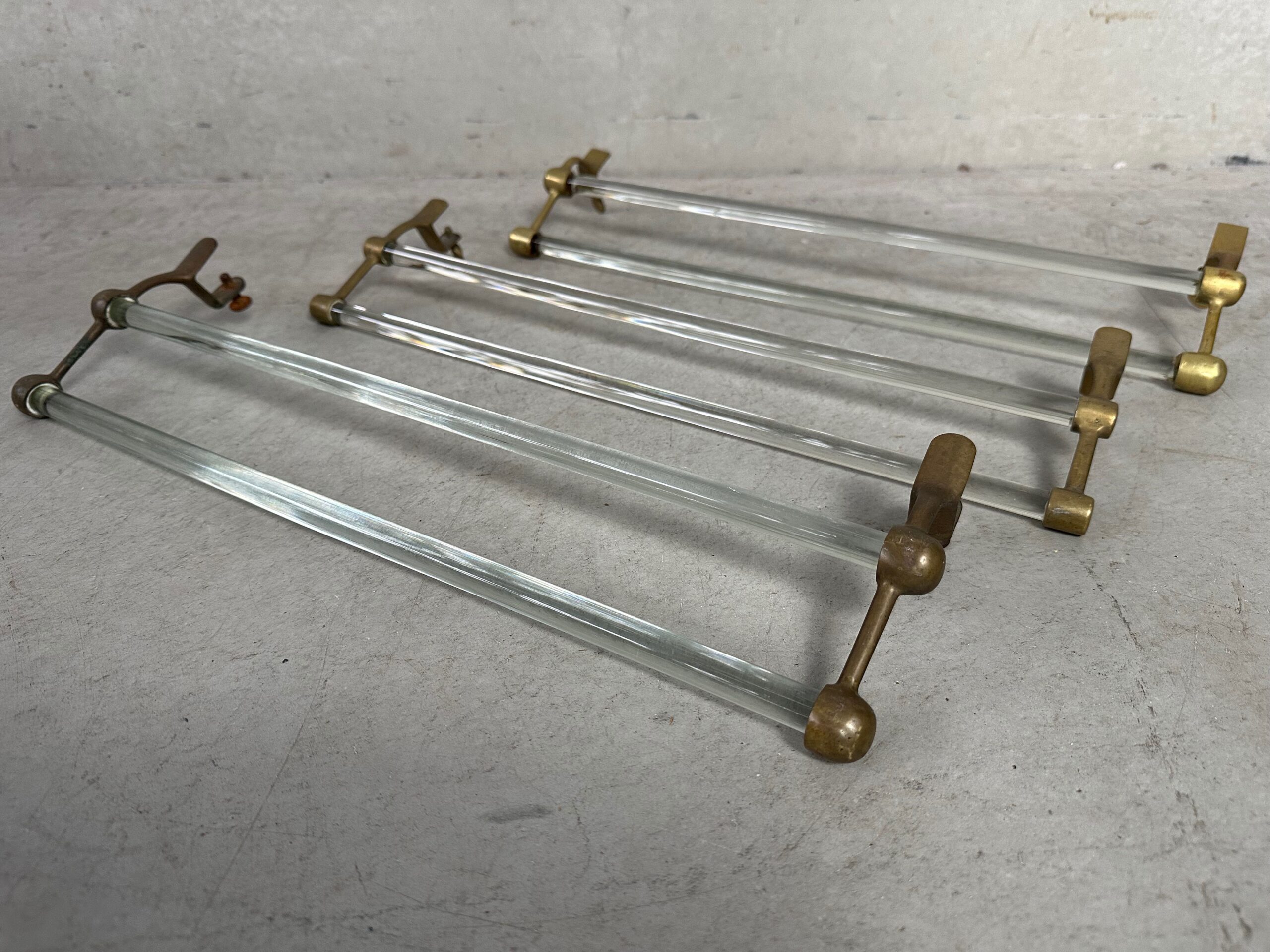 Art Deco Handdoekhouder – Glas En Messing image 4
