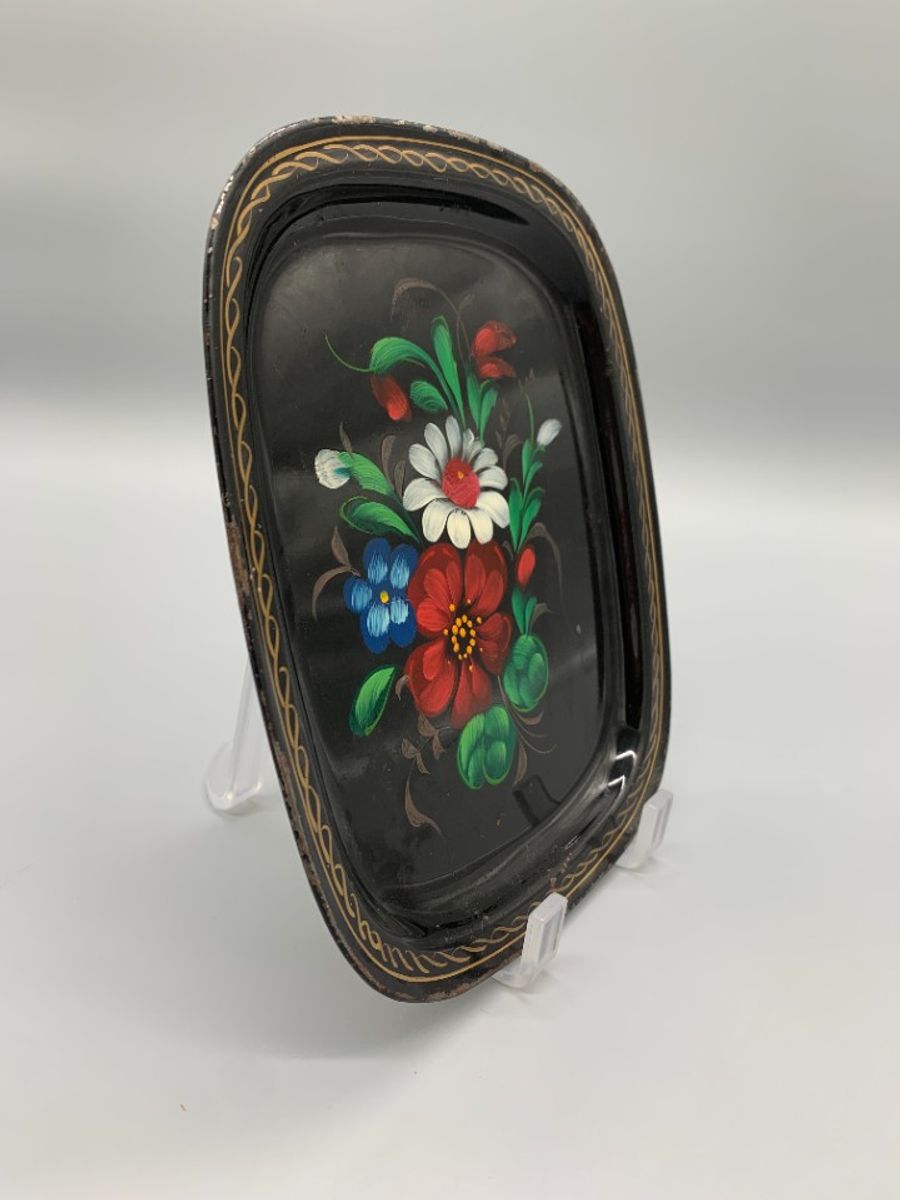 Handbeschilderd Dienblad Metaal Bloemdecor image 4