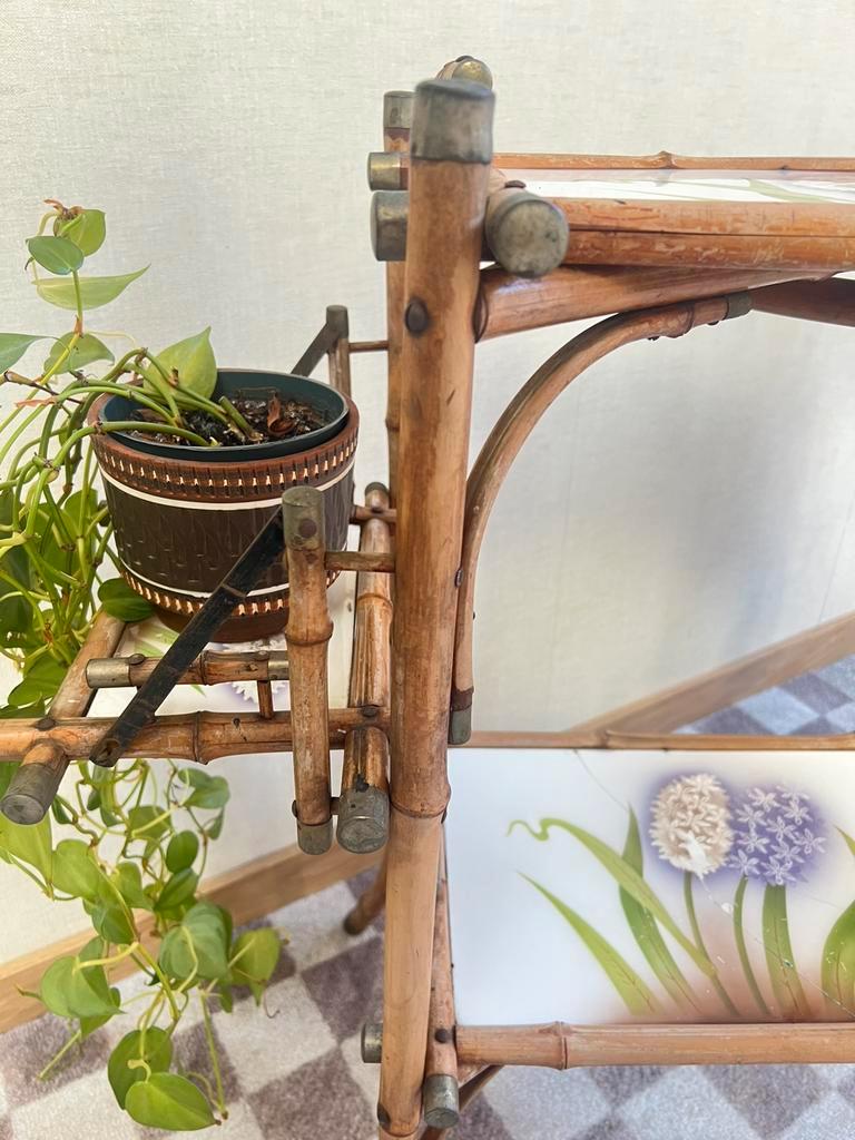 Jaren 60 Etagere Plantentafel Bamboe En Keramiek image 15