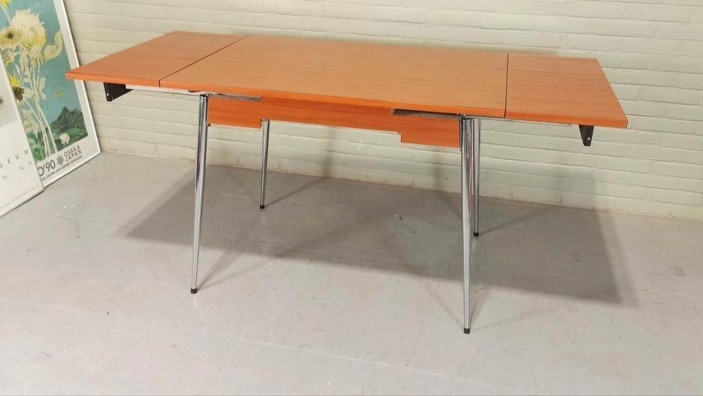 Vintage Formica Uitschuifbare Eettafel image 12