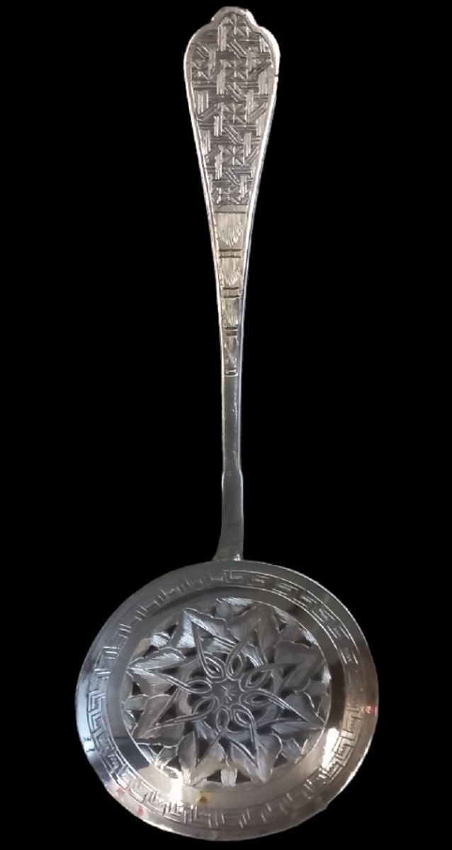 Zilveren Fruitschep/zeef. image 6