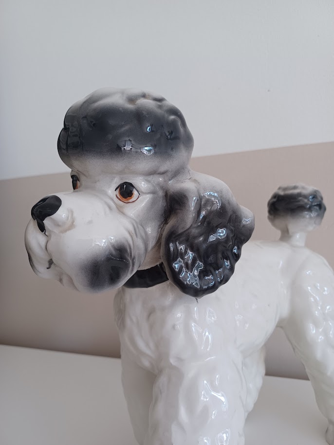 Vintage '80 Xl Poedelbeeld. Handbeschilderde Italiaanse Keramiek. image 5