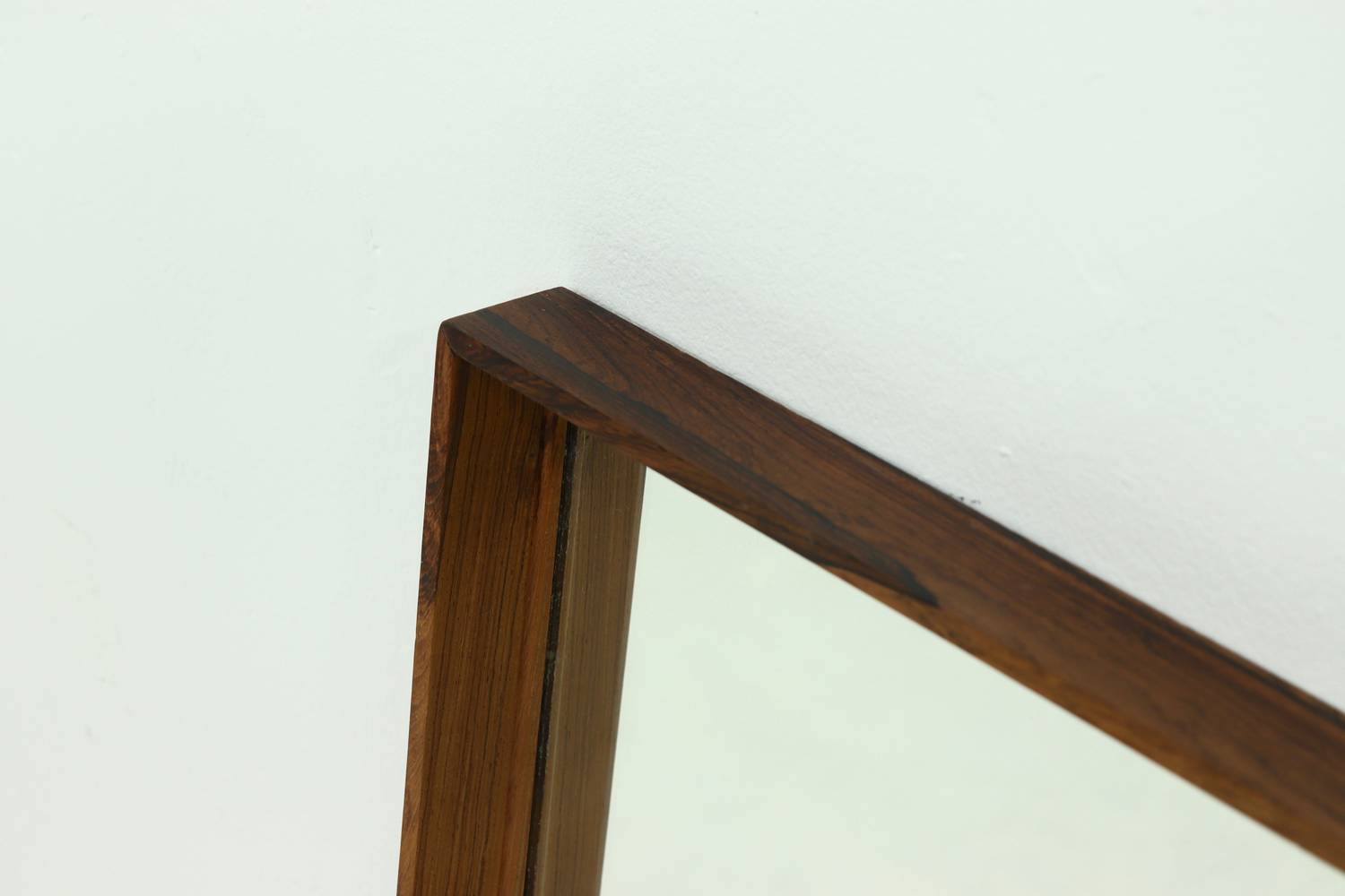 Large Scandinavian Rectangular Rosewood Mirror 1960s image 8