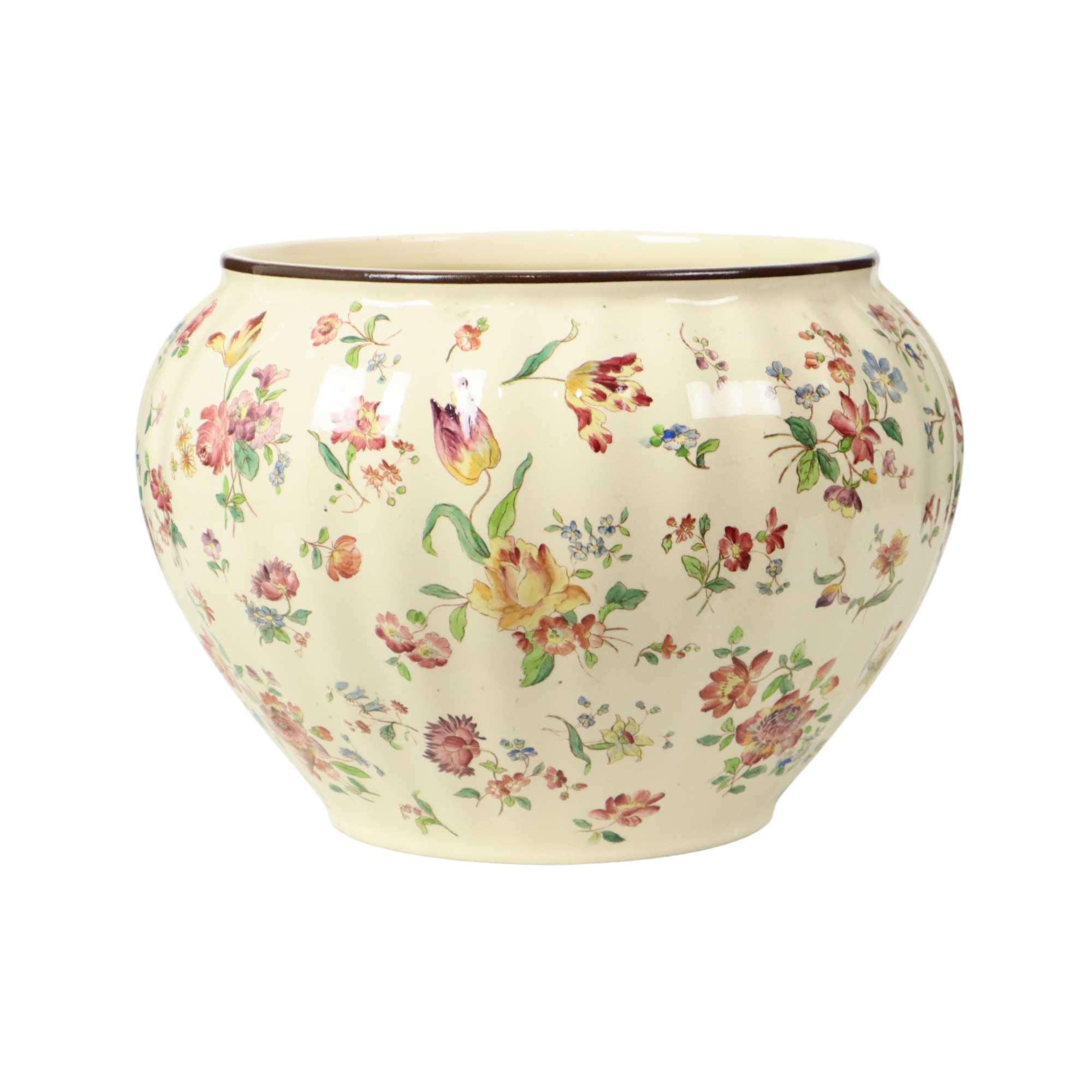 Grote Polychrome Bloempot Cache Pot Longchamp Frankrijk 36cm image 2