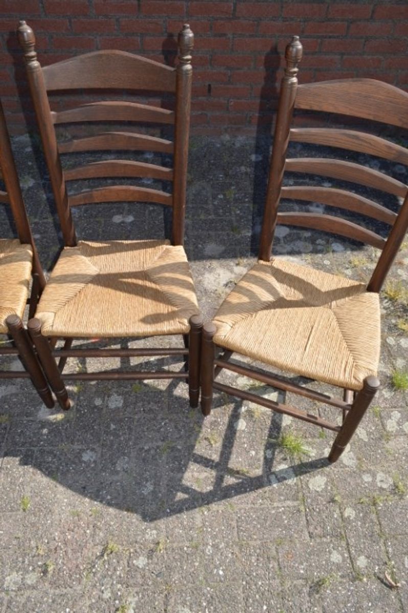 Knopstoelen Donker Eiken Set Van 4 image 7