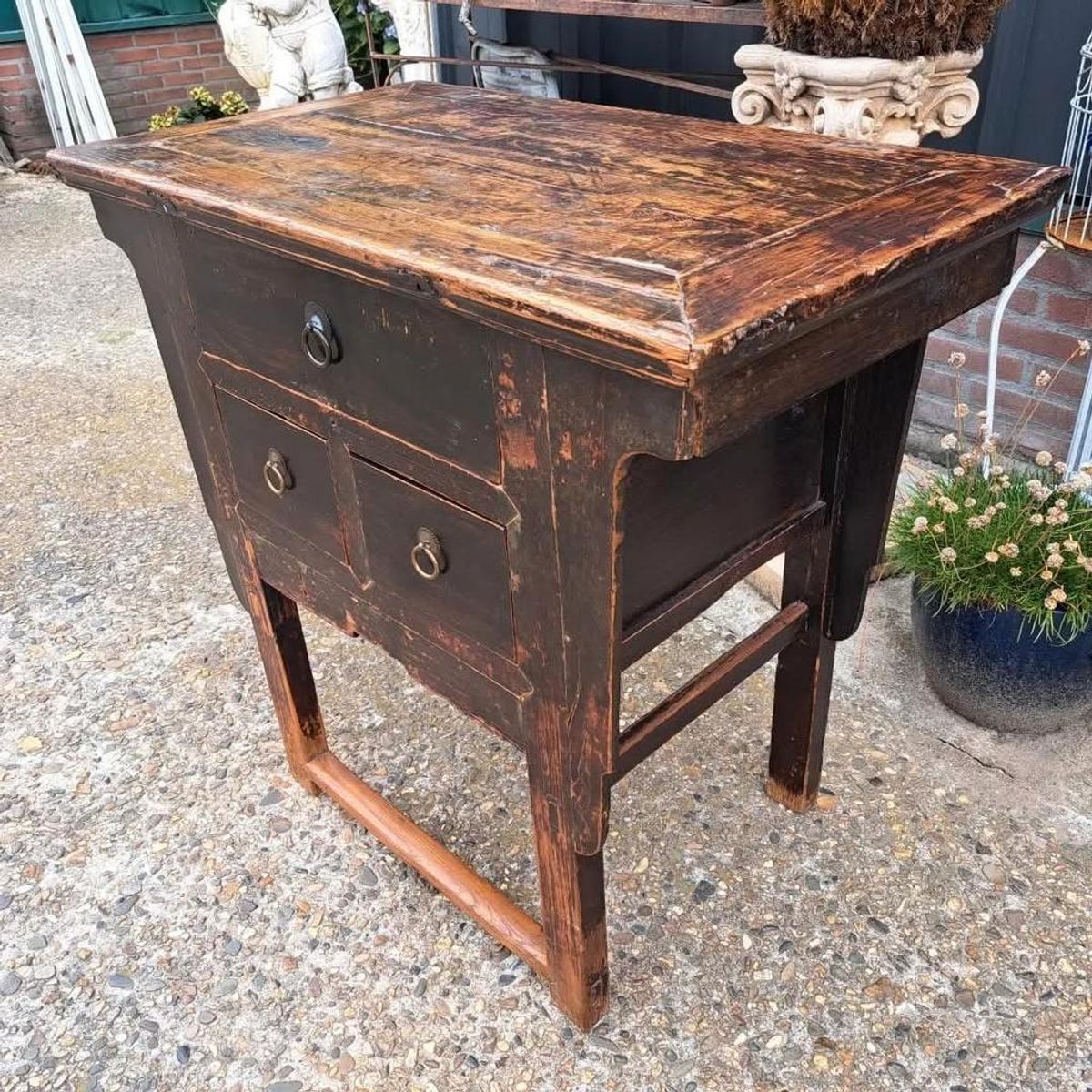 Antiek Aiziatisch Ladekastje, Dressoir, Altar, Bijzettafel image 3