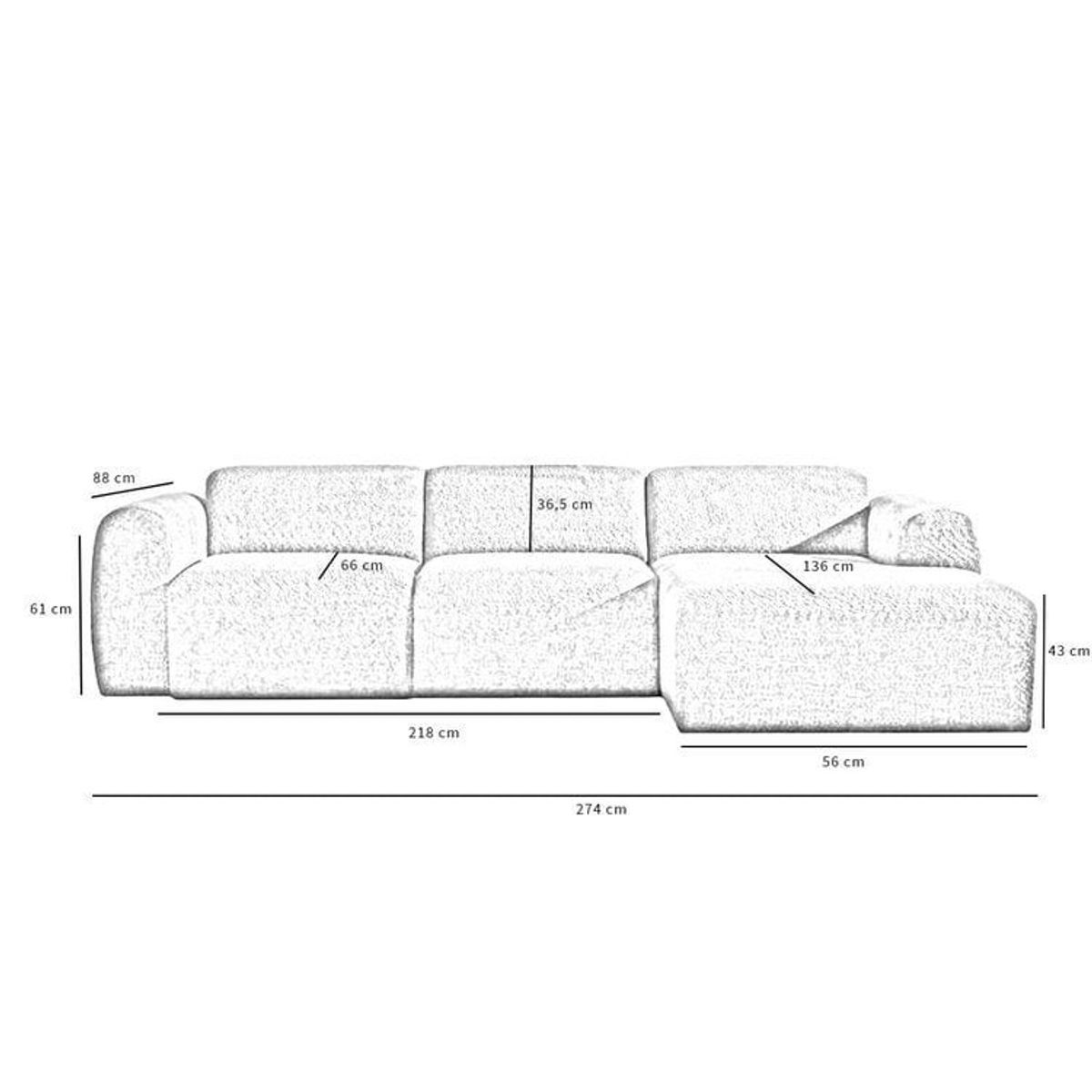 Nieuwe Vierpersoons-bank Chaise Longue image 7