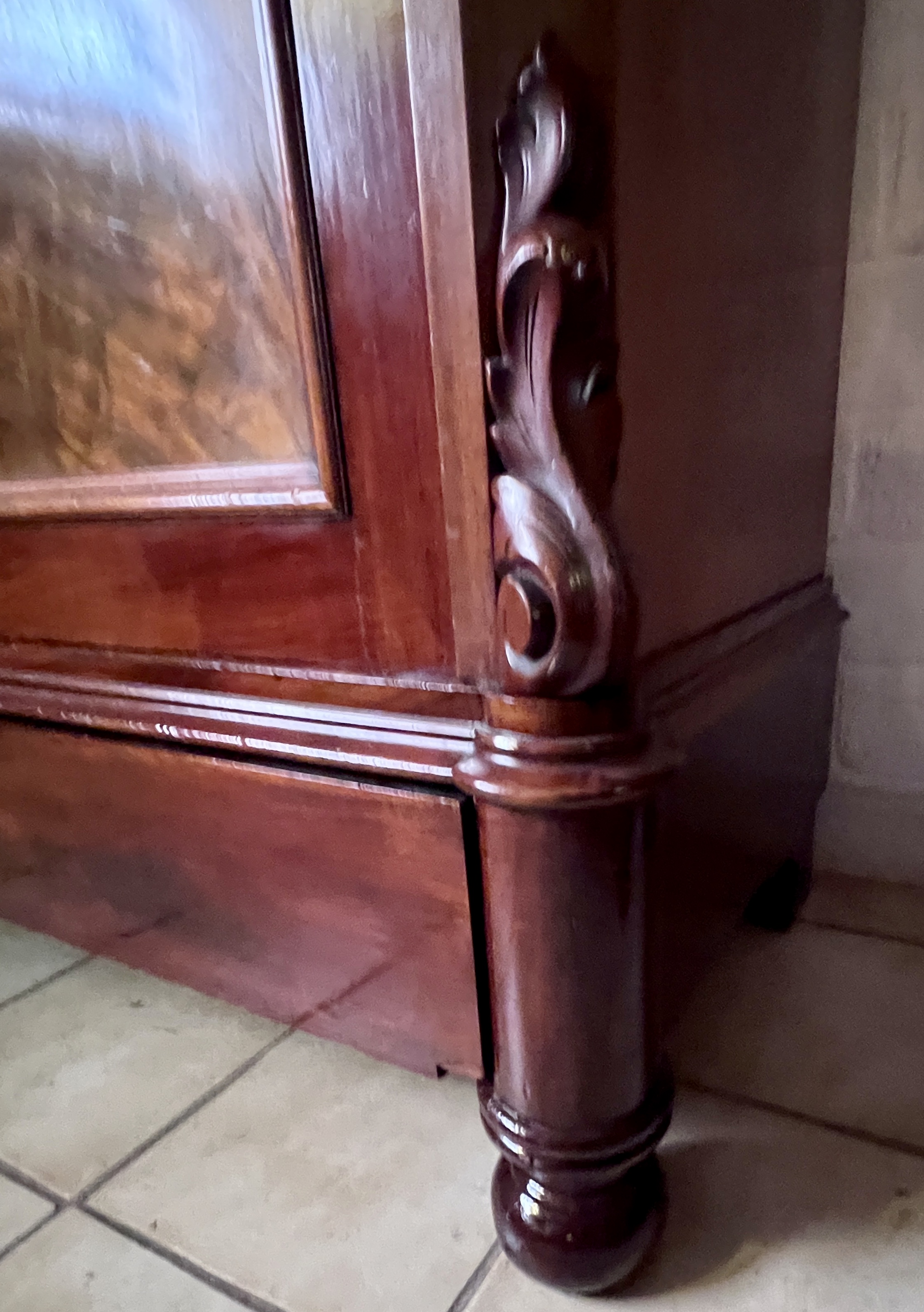 Uitneembare Antiek Mahonie Kast Met Planken En Lades, 188 Cm Hoog image 8