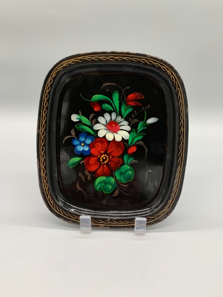 Handbeschilderd Dienblad Metaal Bloemdecor image 6