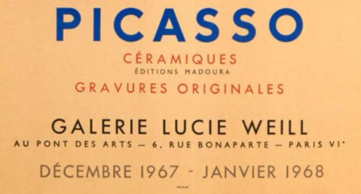 Limited Edition Originele Poster Picasso Uit 1967 | Galerie Lucie Weill image 5