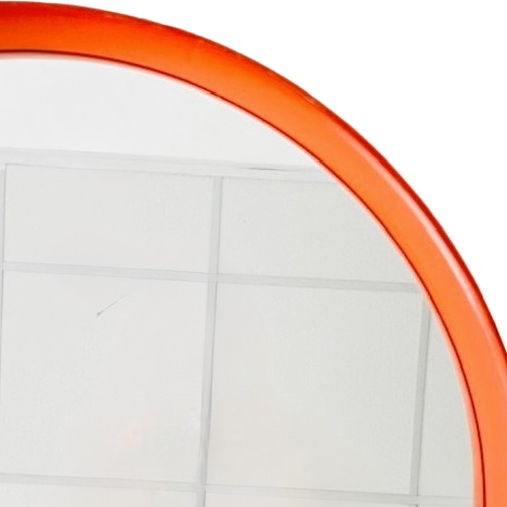 Mid-century Space Age Spiegel Oranje Hout O.w. Hack 1960’s image 3