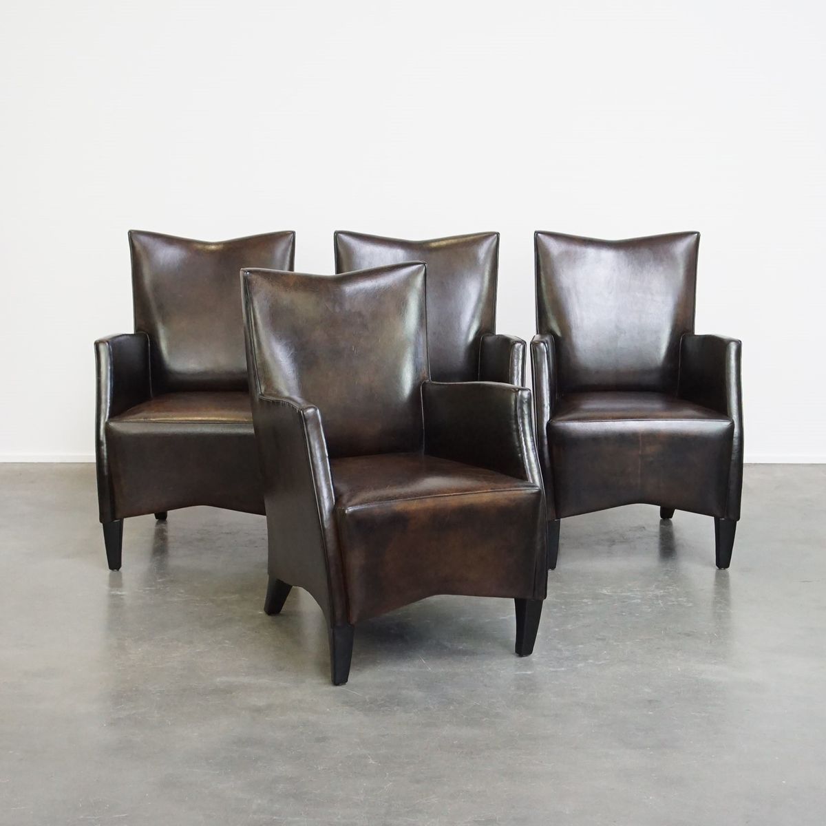 Set Van 4 Zeer Mooie Schapenleren Design Eetkamerstoelen Van Bart van Bekhoven image 2