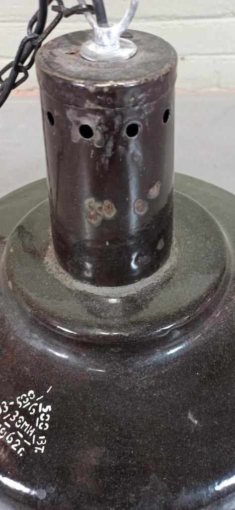 Vintage Industriële Emaille Hanglamp, Zwart image 12