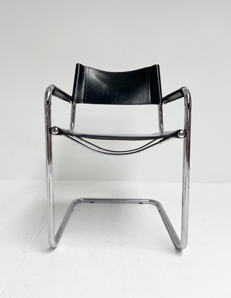 Set Van 4 Lederen Mart Stam S34 Stoelen, 1970's image 7