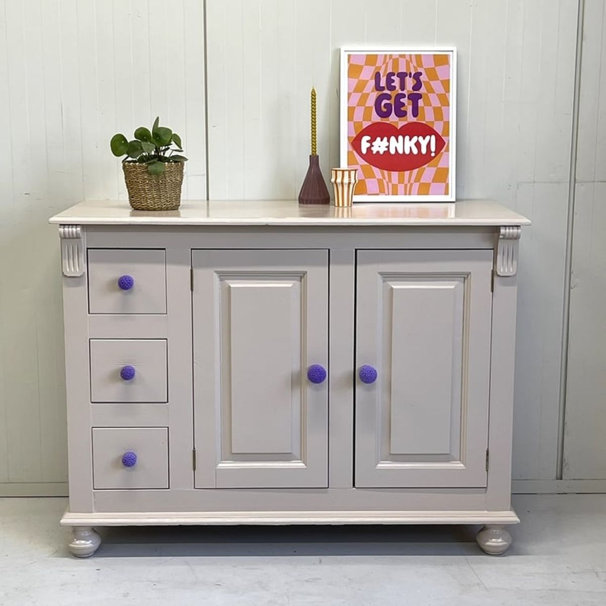 Restyle Commode/dressoir Zand & Paarse Hk Living Knop image 2