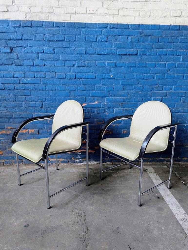Vintage Arco Bk Eetstoelen -chrome & Zwart- image 4