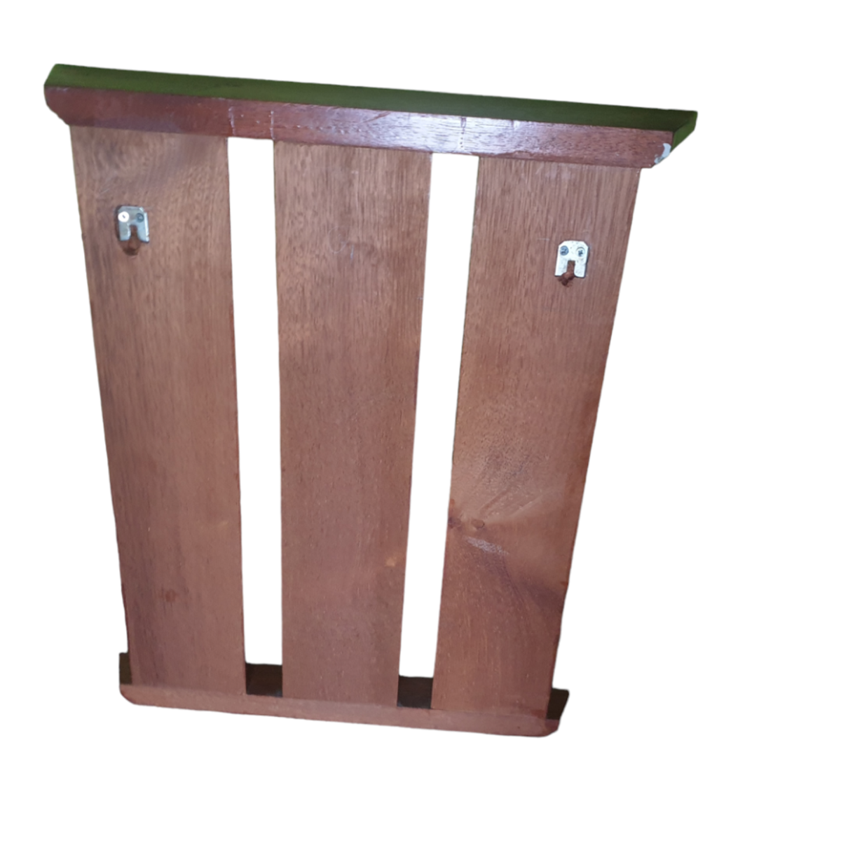 Vintage Teak Houten Kapstok Met Plank Bovenop 3 Haken image 4