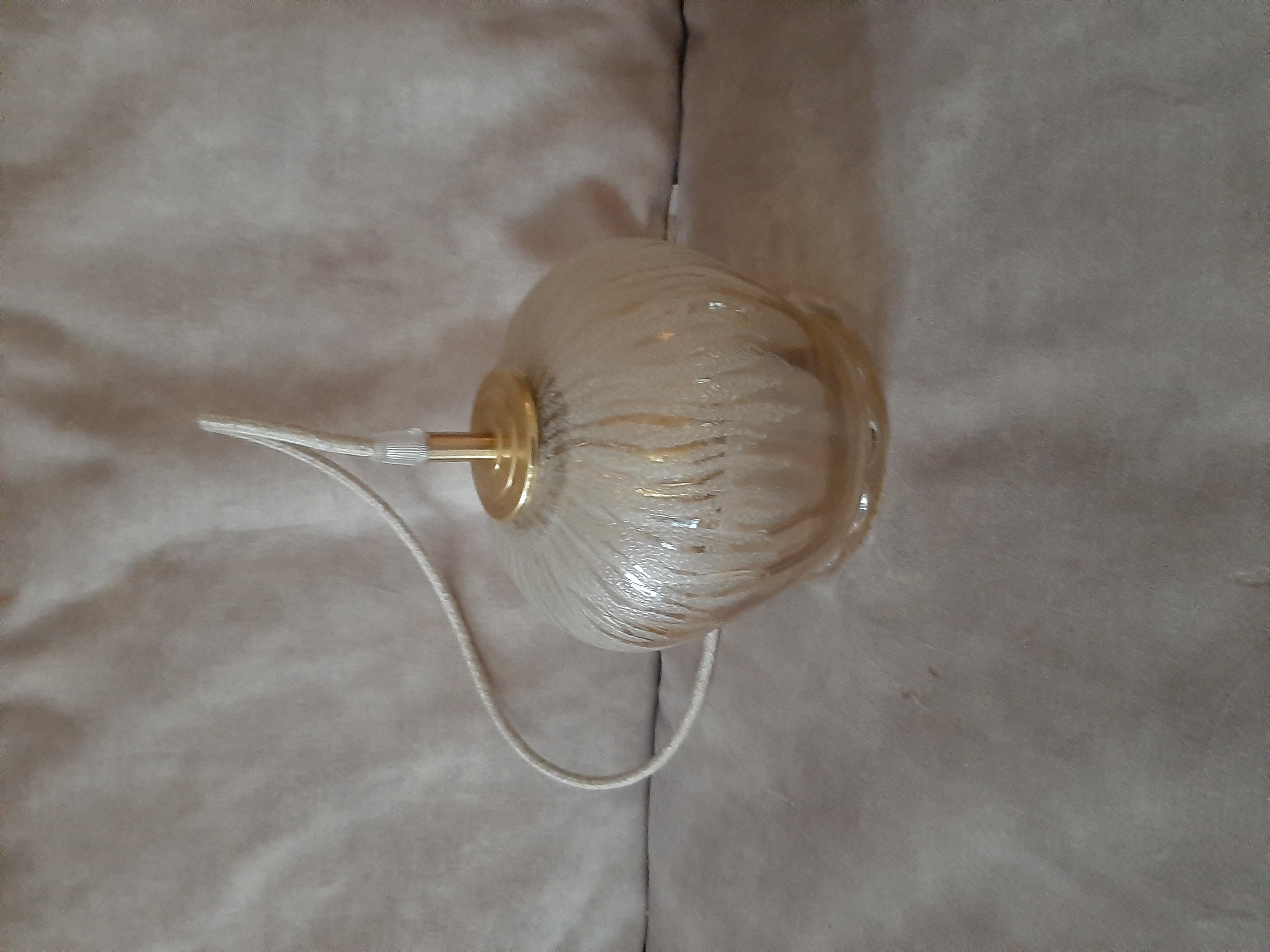 Vintage Hanglamp Amberkleur | Frosted Glas | Jaren 60 Lamp image 5