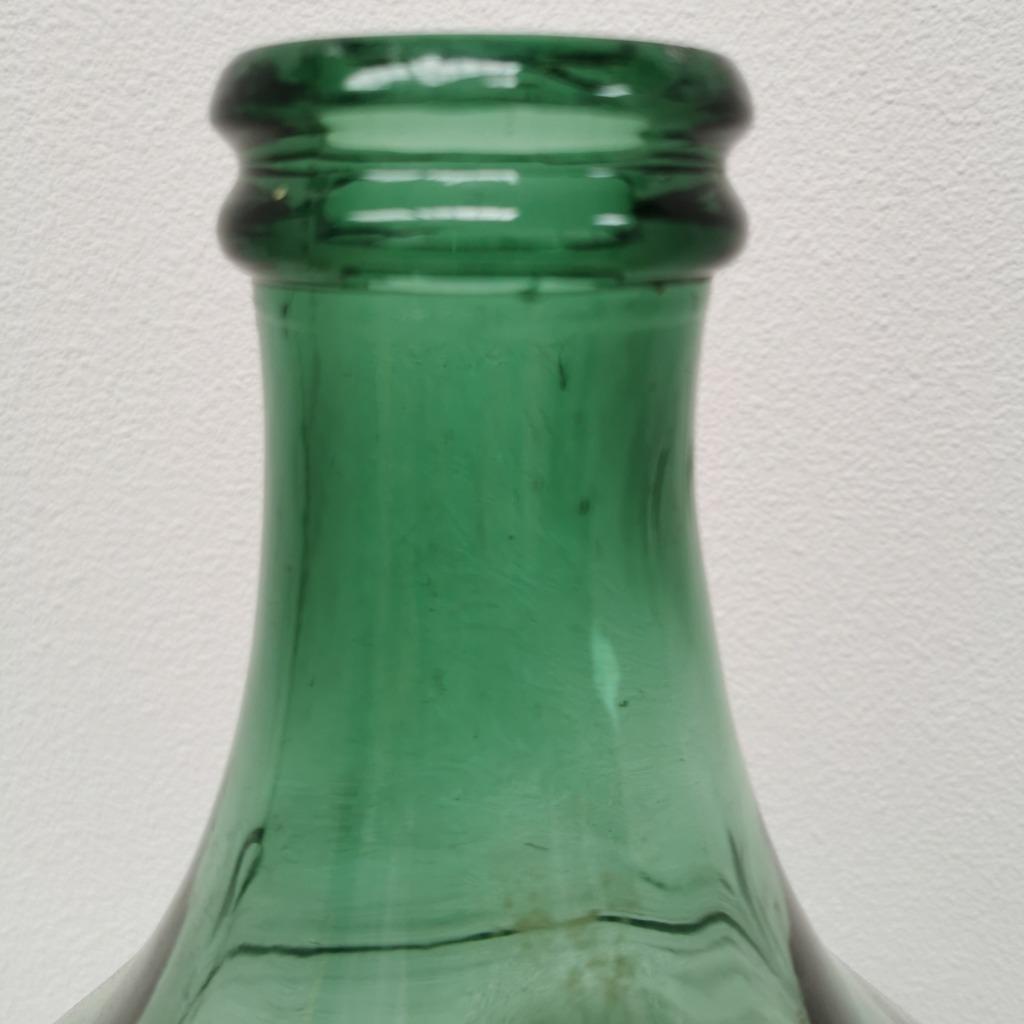Brocante Glazen Dame Jeanne Vaas Wijnfles, Gistfles Glas 410 image 6