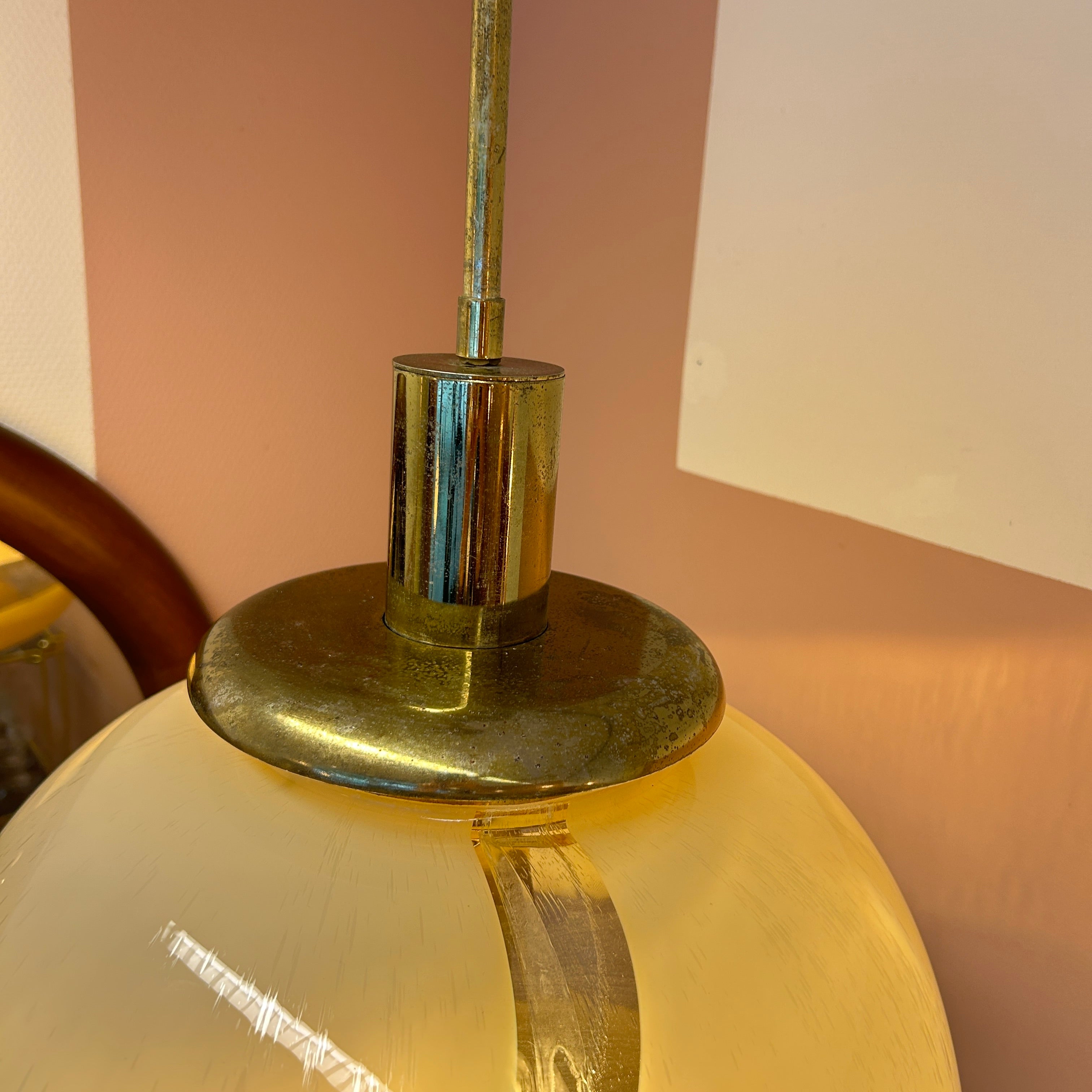 Italian Murano Glass Swirly Donut Hanging Light image 9