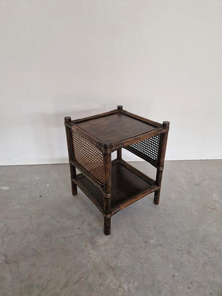 Boho Bamboe En Rotan Bijzettafeltje image 2