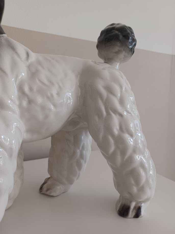 Vintage '80 Xl Poedelbeeld. Handbeschilderde Italiaanse Keramiek. image 9