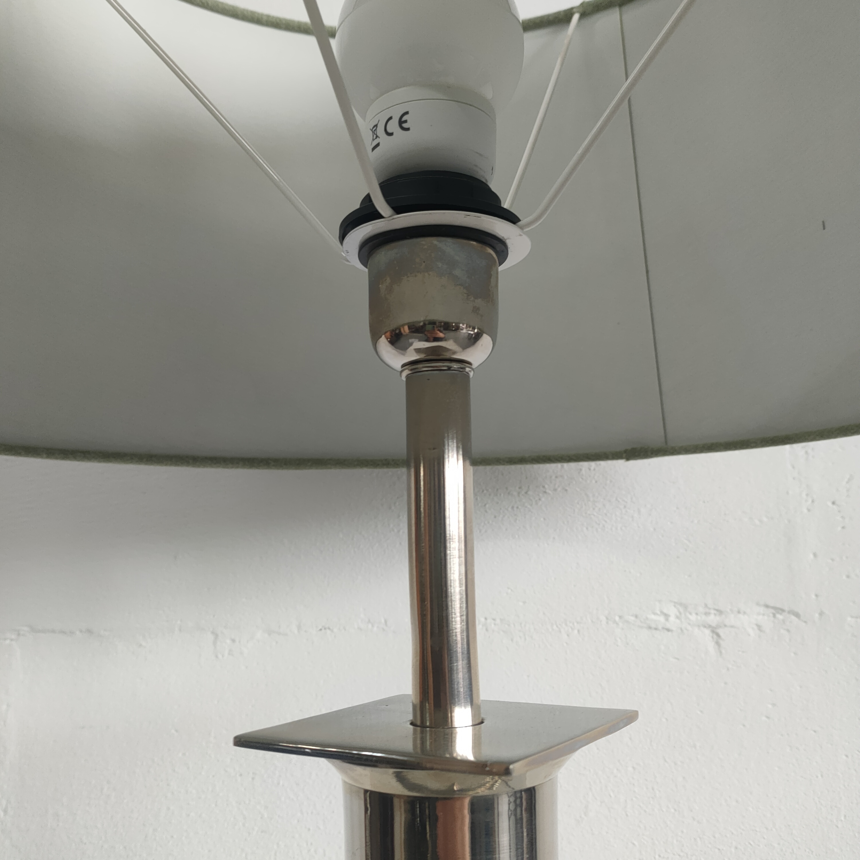 Hoge Tafellamp Met Groene Kap ('emperische Stijl') image 8