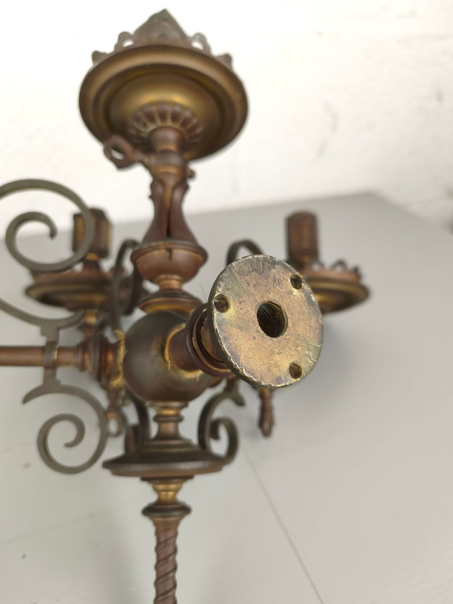 Duo 19e Eeuwse Bronzen Gas Wandlampen image 10