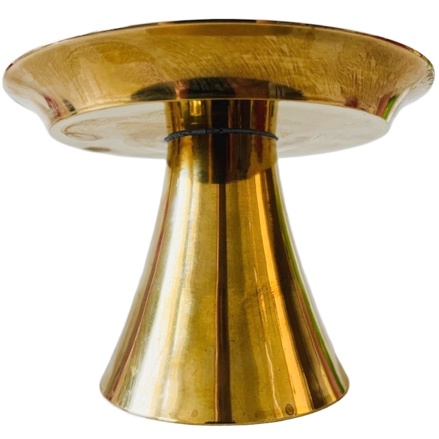 Vintage Mid-century Strakke Messing Kaarsenhouder Gouden Kandelaar 1950’s image 5