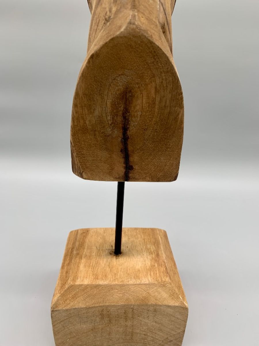 Vintage Groot Houten Hoofd Paard Op Sokkel image 5