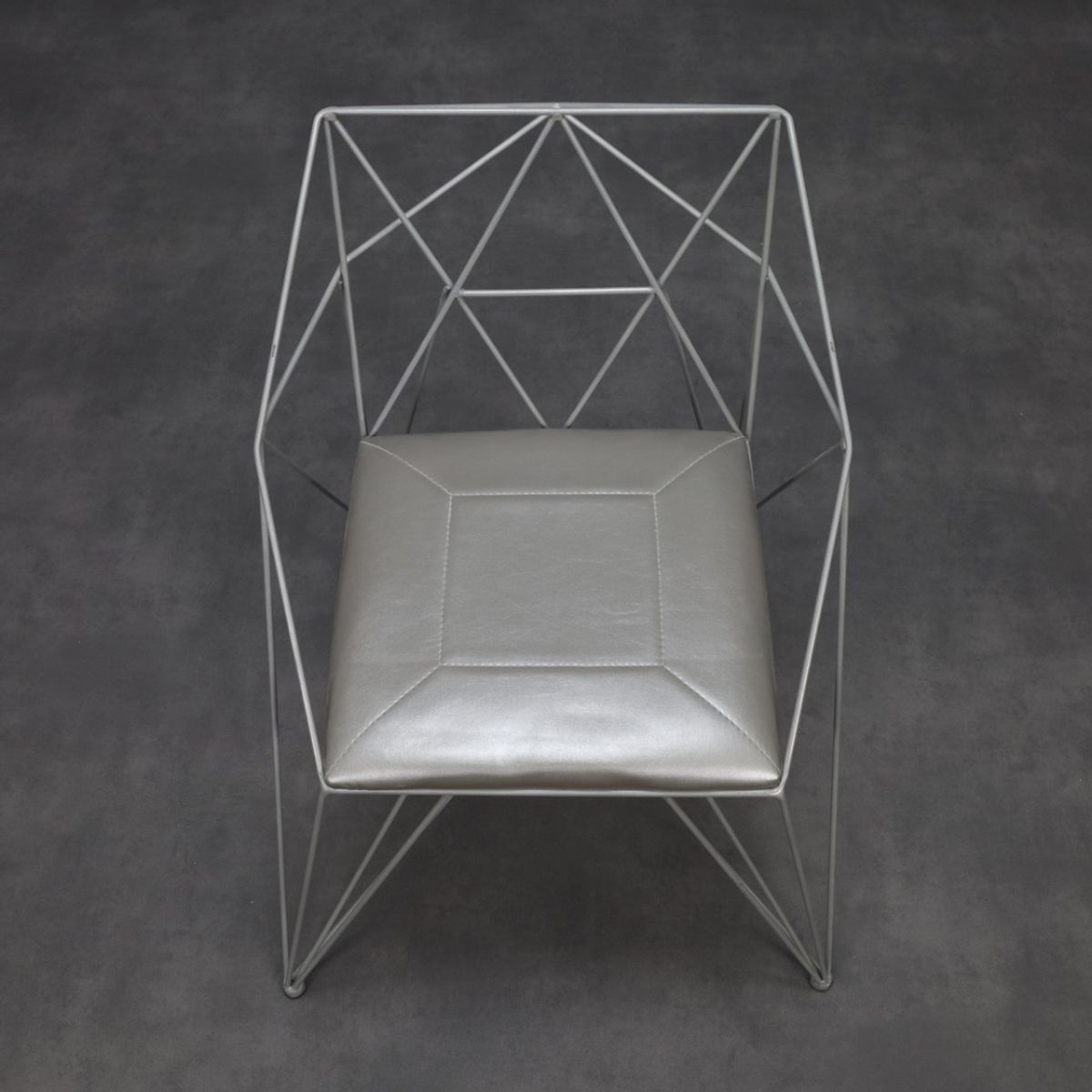 6x Geometric Wire Frame Dining Chairs, Rare image 8