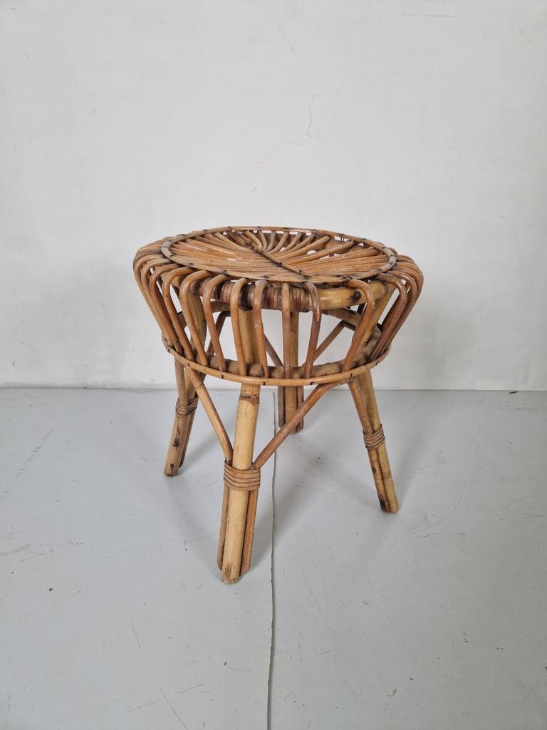 Vintage Franco Albini Rotan Bamboe Krukje Design. image 2